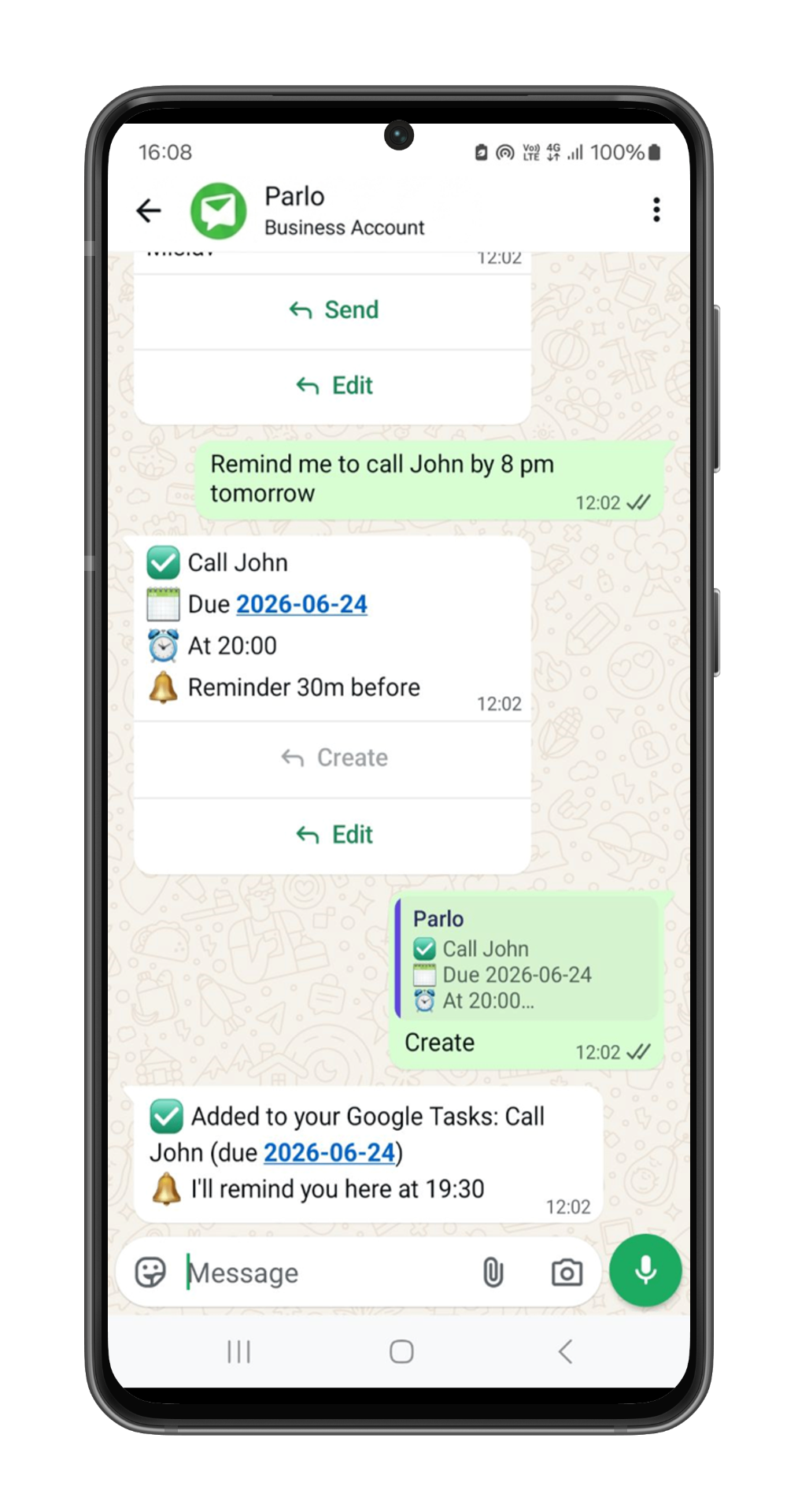 Tasks & in-chat reminders