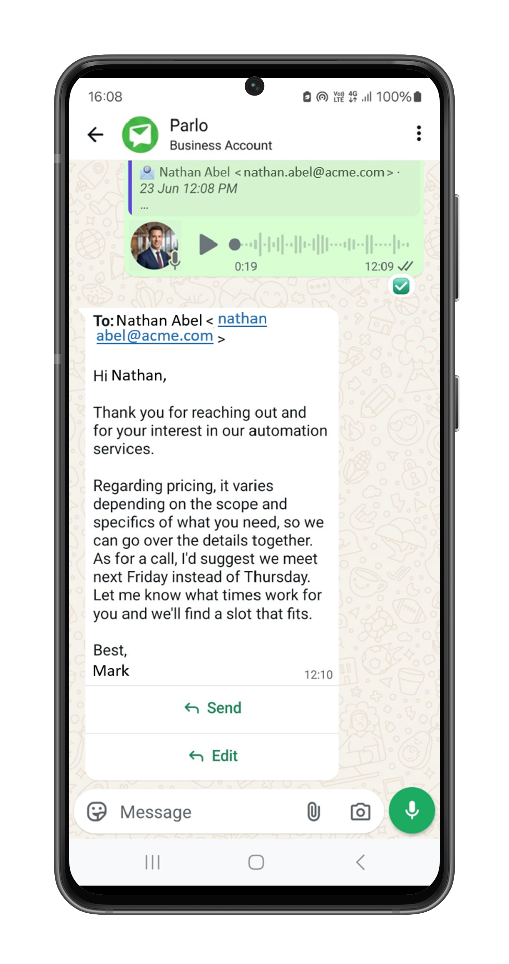 Voice-note your replies
