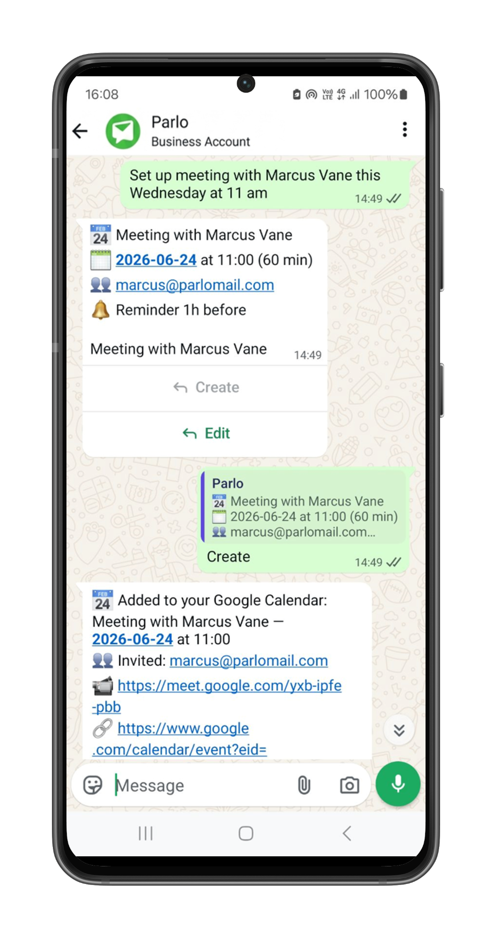 Schedule on Google Calendar